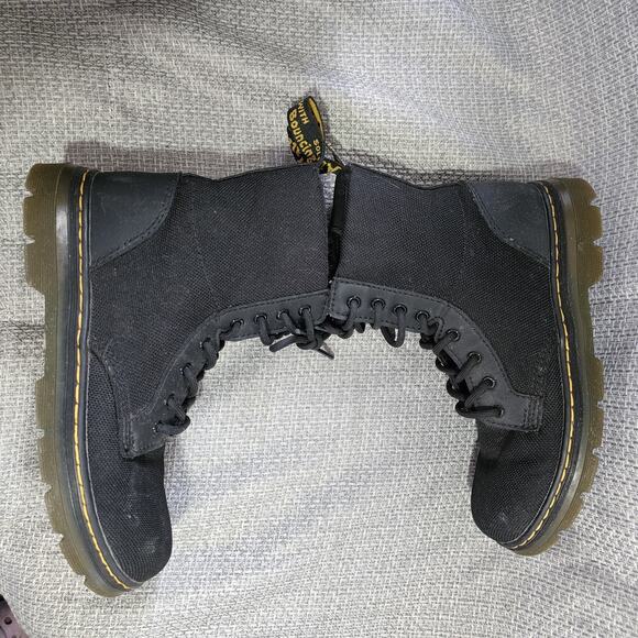 Doc Dr. Martens Kids Girls Sz 3 Black Lace Up Boots Side Zip Air Wair Combs J - Picture 7 of 9